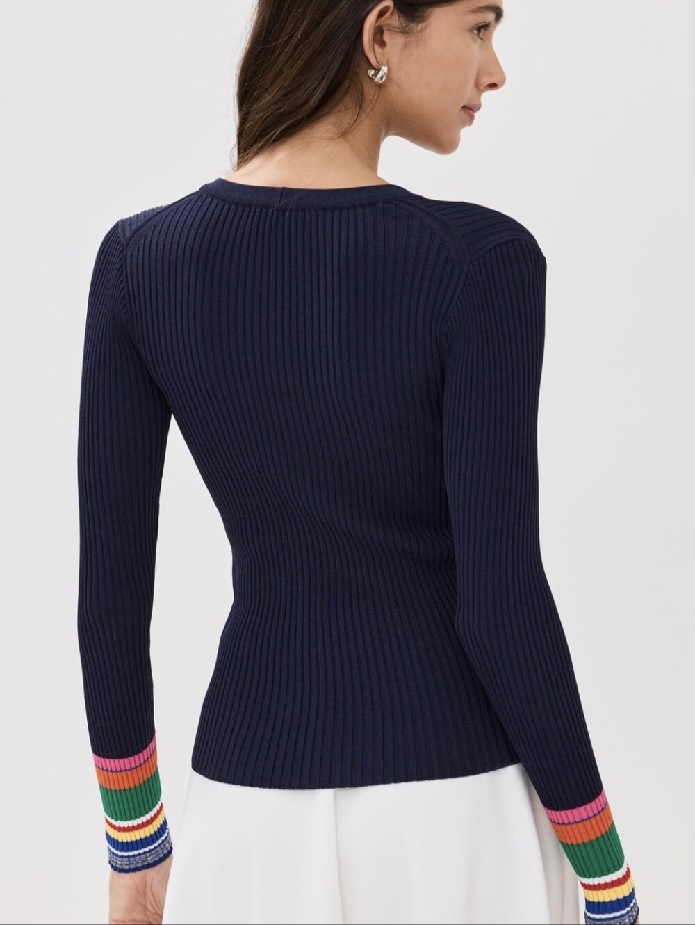 Staud Cargo Sweater - Navy Multi - Picture 3 of 12